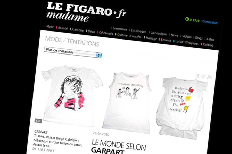 Le Figaro/Madame: T-shirt d’autore per GarpArt