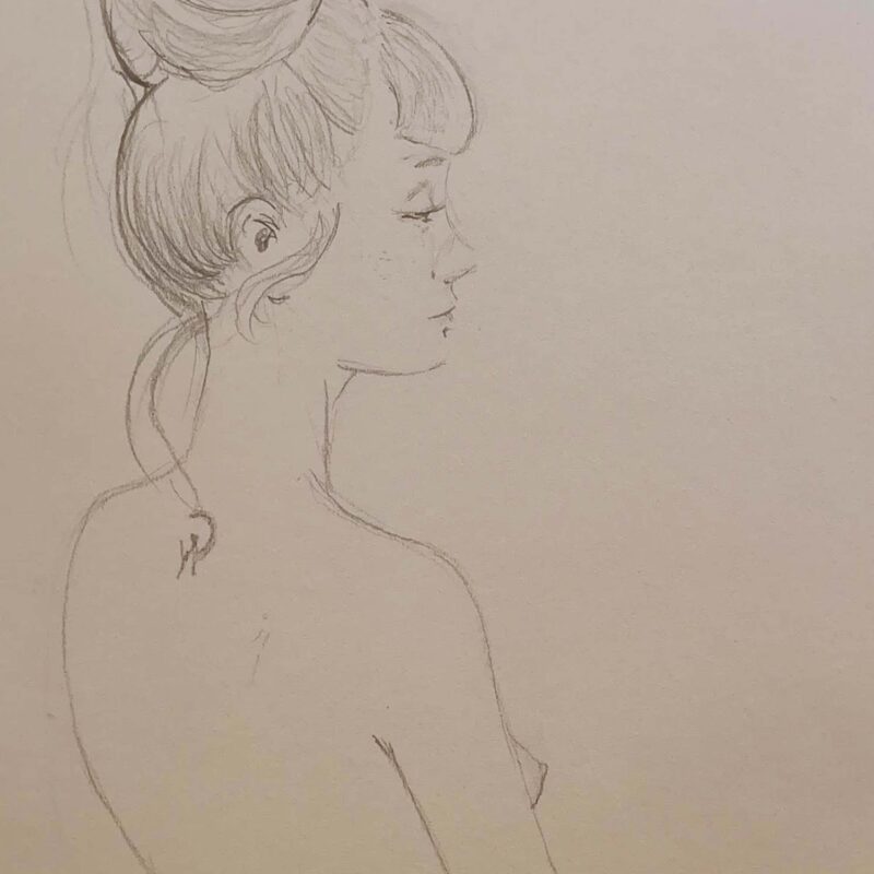 Ragazza inglese disegno originale nudo femminile di Diego Gabriele