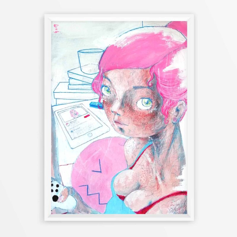 Gamer Girl Pittura contemporanea quadro ad acrilico di Diego Gabriele