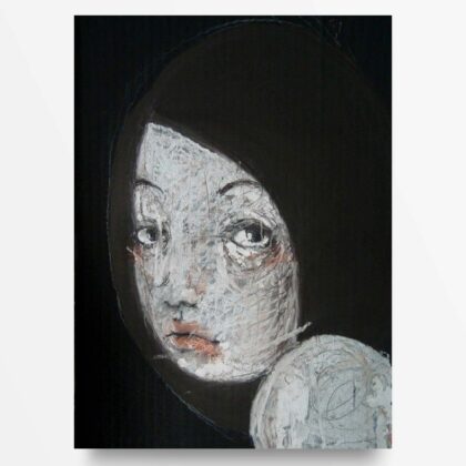 2012 Fondi neri, Ritratto di ragazza, quadro ad acrilico di Diego Gabriele