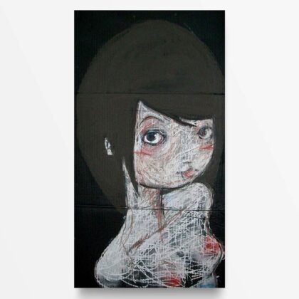 2012 Fondi Neri Mentre guardi, quadro ad acrilico di Diego Gabriele