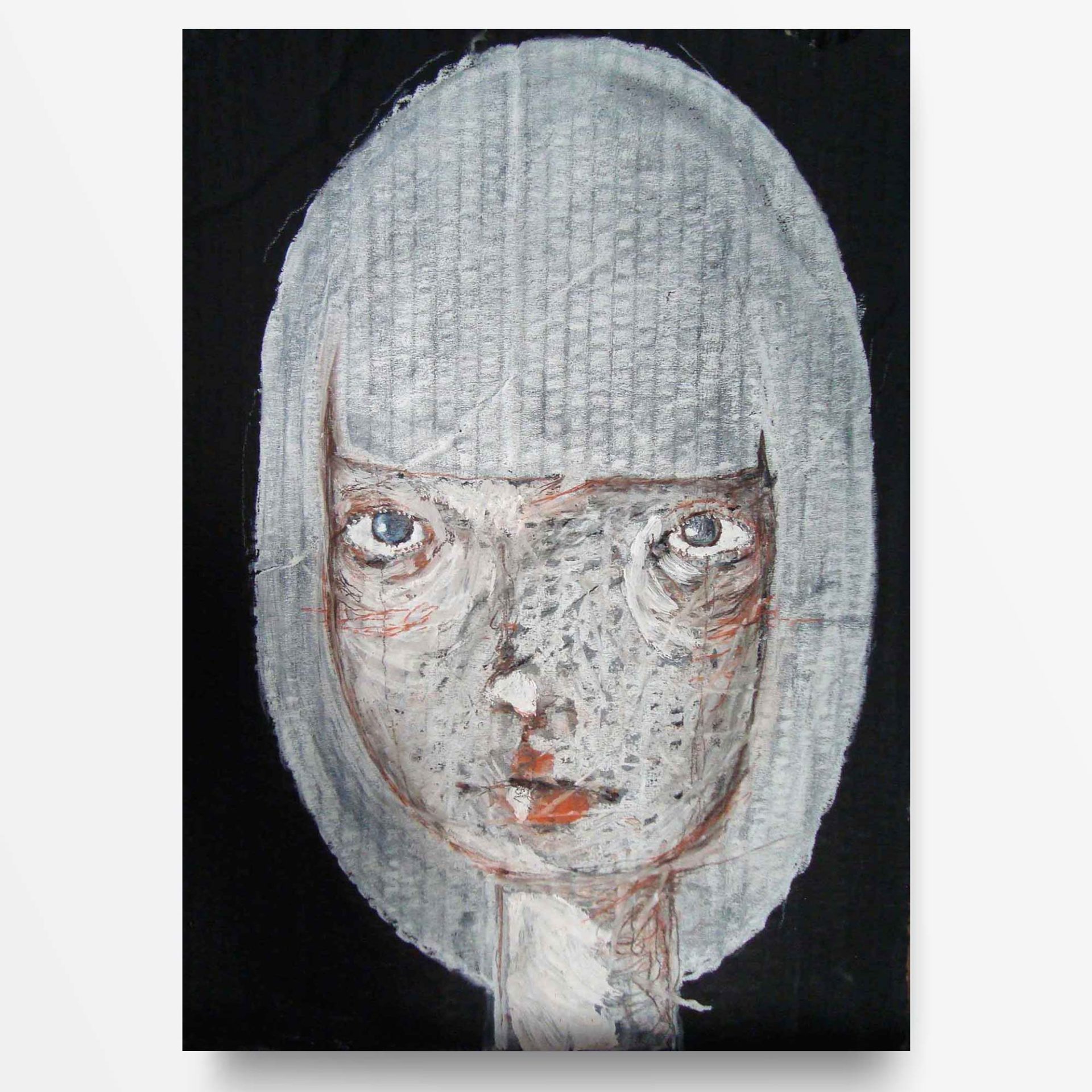 2012 Fondi Neri, Ritratto di Ragazza albina, quadro ad acrilico di Diego Gabriele
