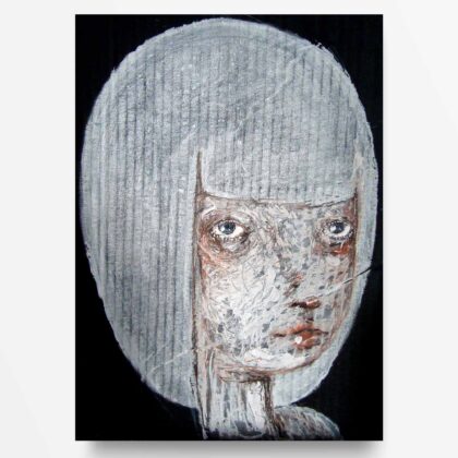 2012 Fondi Neri, Ritratto di Ragazza albina, quadro ad acrilico di Diego Gabriele