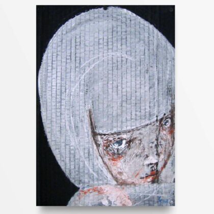 2012 Fondi Neri, Ritratto di Ragazza albina, quadro ad acrilico di Diego Gabriele