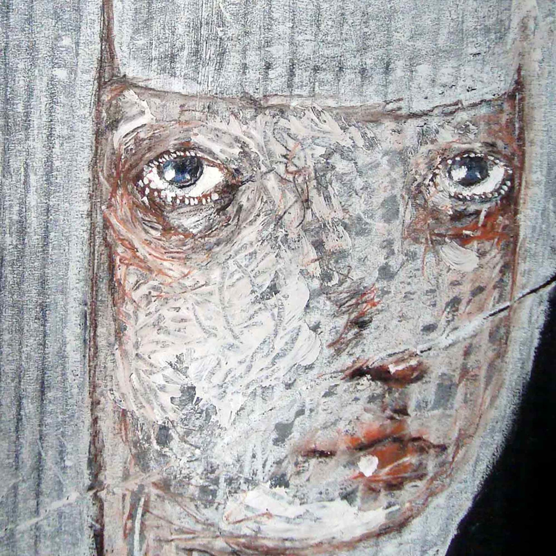 2012 Fondi Neri, Ritratto di Ragazza albina, quadro ad acrilico di Diego Gabriele