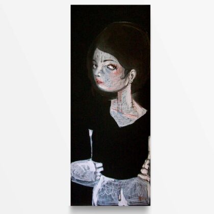 2013 Ragazza con l'orecchino di plastica, quadro ad acrilico di Diego Gabriele