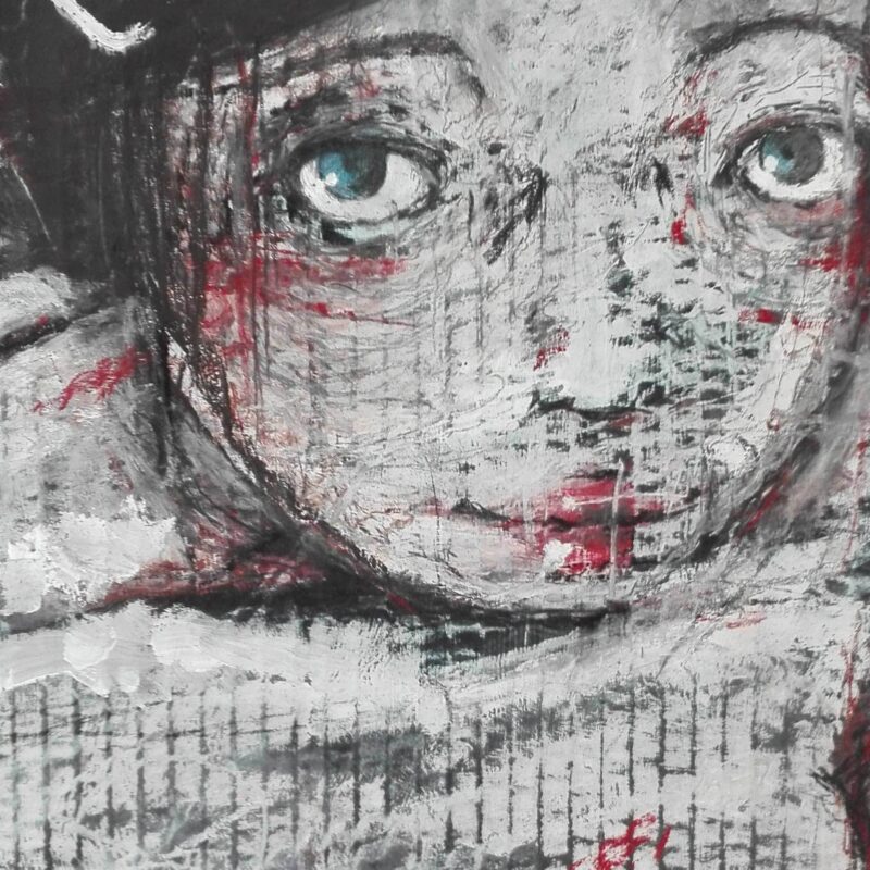 2013 Ragazza a terra, quadro ad acrilico di Diego Gabriele