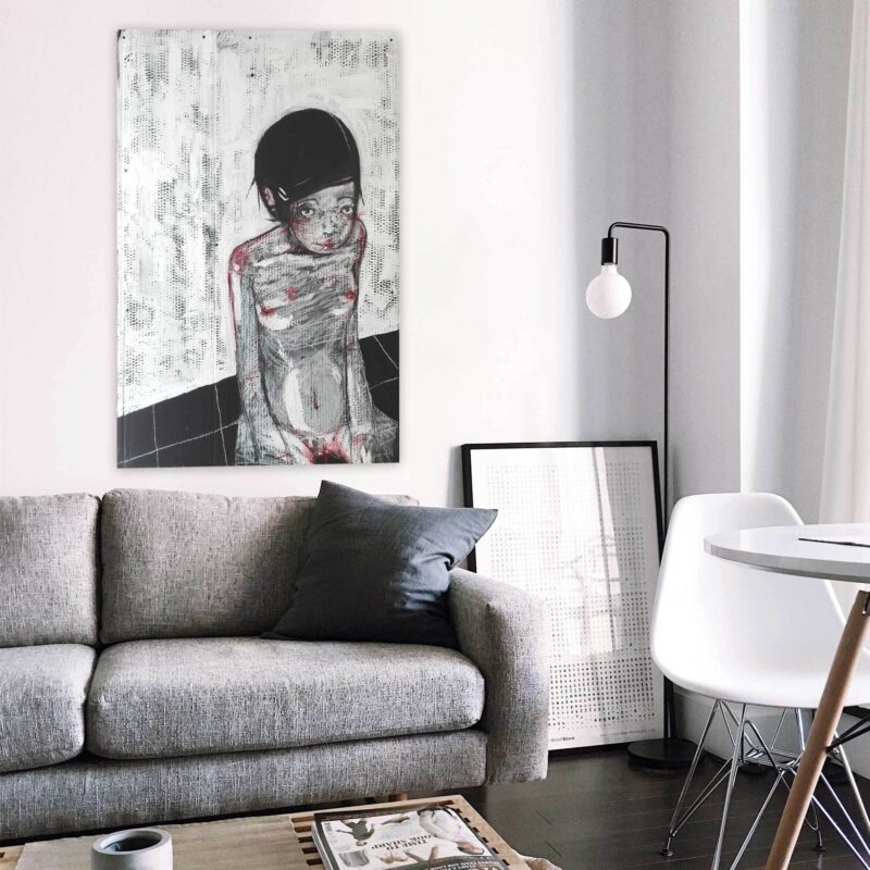 2013 Ragazza a terra, quadro ad acrilico di Diego Gabriele