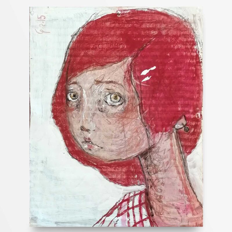 2015 Ritratto dai capelli rossi, quadro ad acrilico di Diego Gabriele