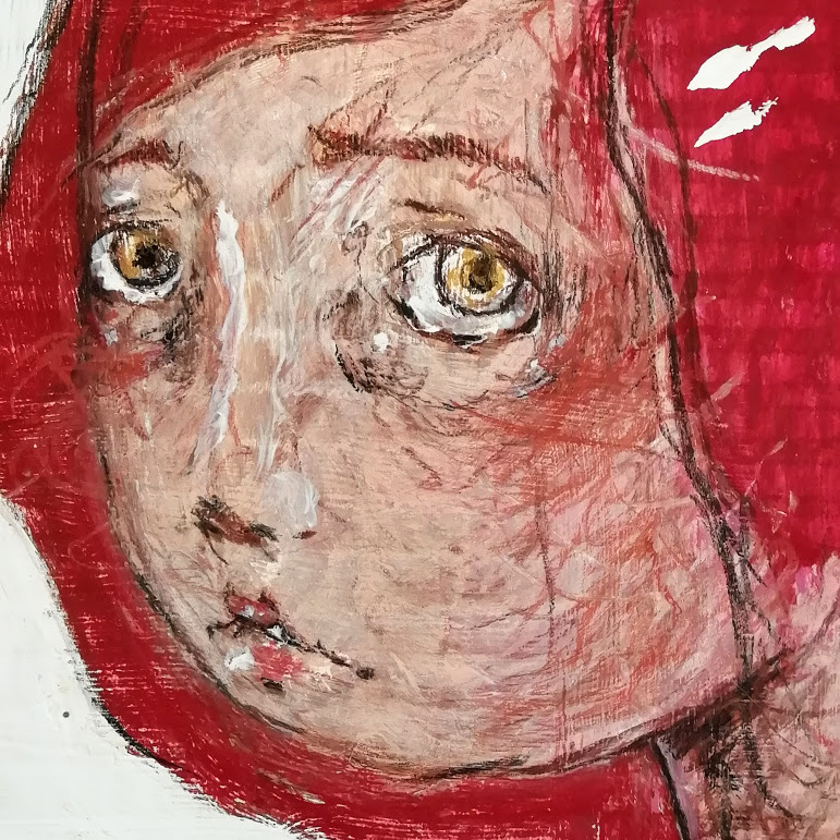 2015 Ritratto dai capelli rossi, quadro ad acrilico di Diego Gabriele