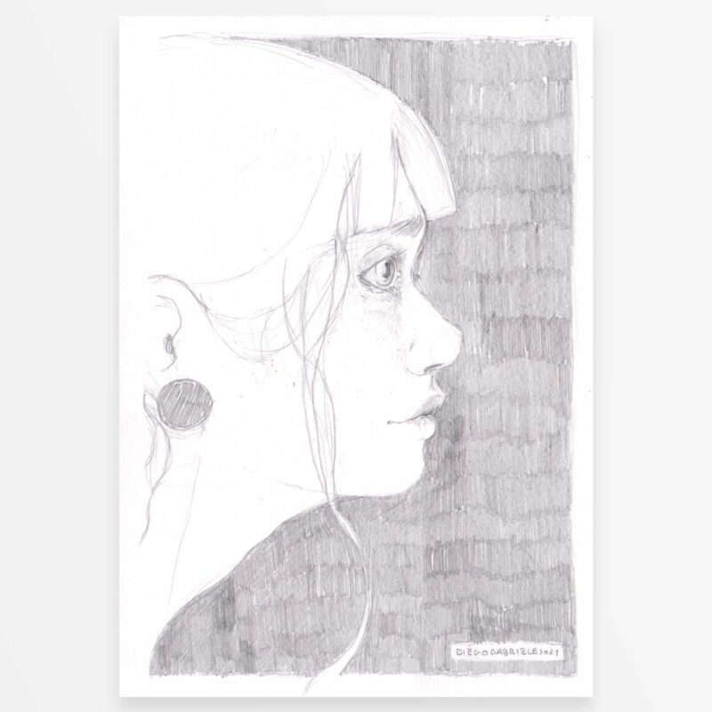 disegno orinale - Ragazza di profilo - Diego Gabriele