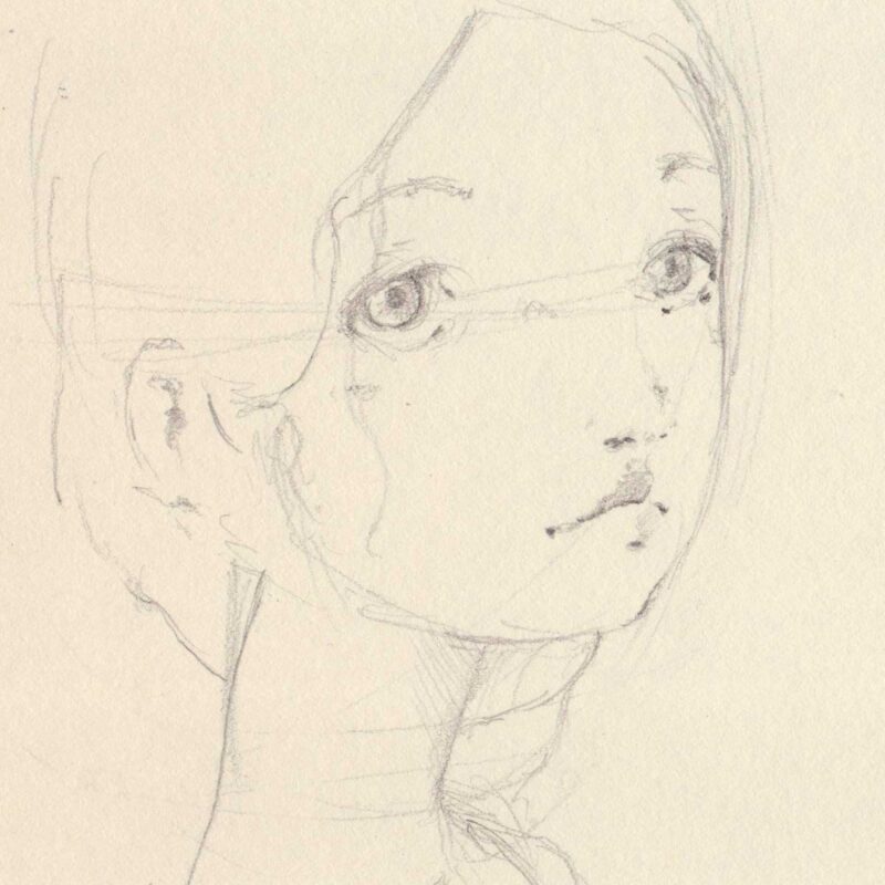 disegno originale - Schizzo di ragazza dai capelli raccolti- Diego Gabriele