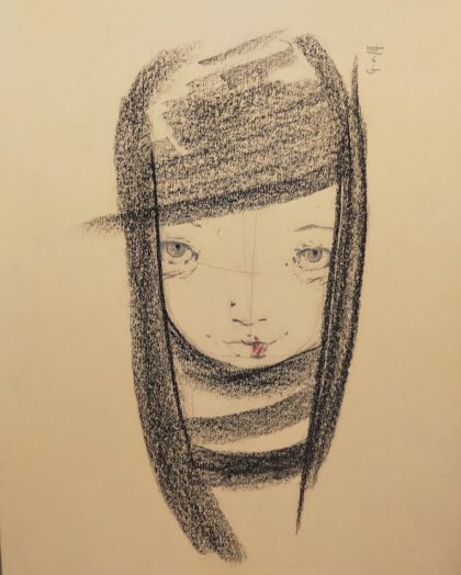 Disegni Originali Ragazza con la Sciarpa Diego Gabriele